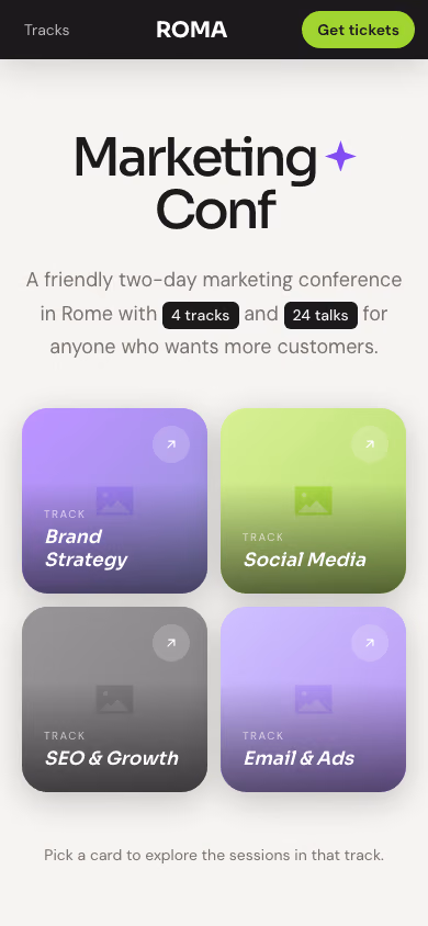 The Marketing conference seed on a phone