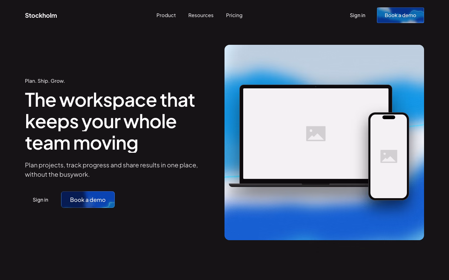 The SaaS landing page seed on a computer